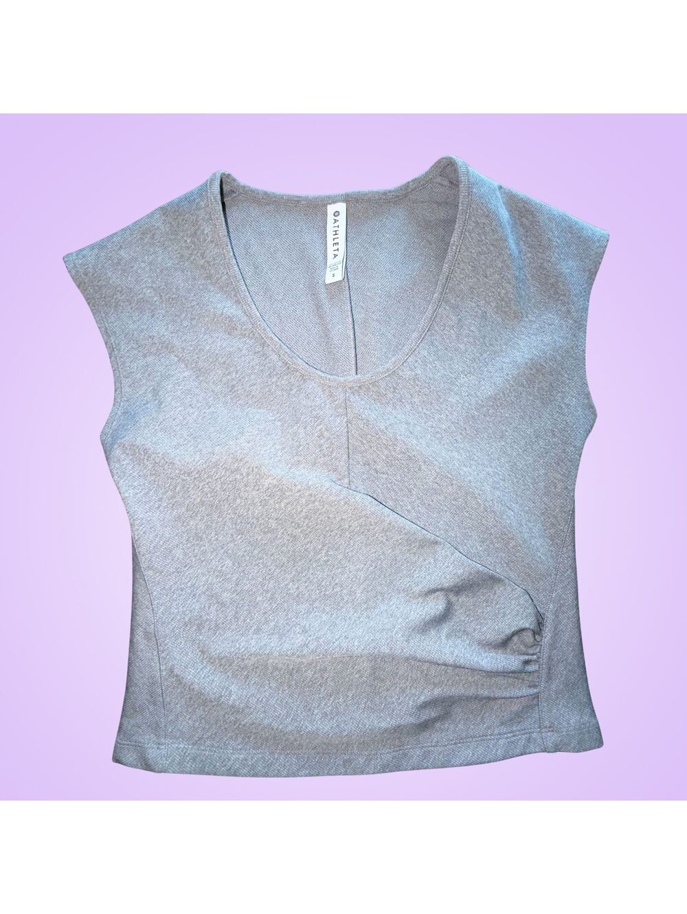 Athleta Gray Crossover Wrap Front Activewear Top | Women’s Small